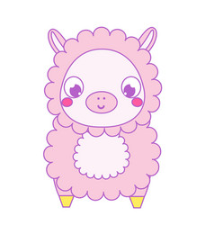 Cute lamas cartoon llama characters happy kawaii Vector Image