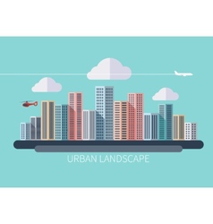 Flat design urban landscape Royalty Free Vector Image