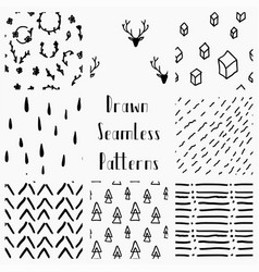 Pen Drawing Seamless Textures Royalty Free Vector Image