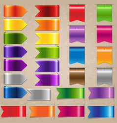 Colorful ribbons and label set Royalty Free Vector Image