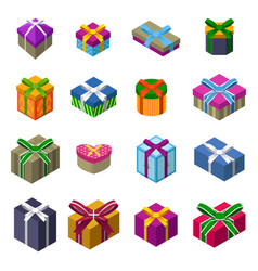 Different designs of christmas present boxes Vector Image