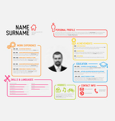 Original cv resume template Royalty Free Vector Image