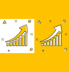 Growth diagram icon in comic style finance chart Vector Image