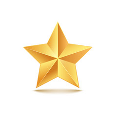 golden star 3d gold medal vector image