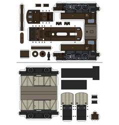 Paper model a vintage steam train Royalty Free Vector Image