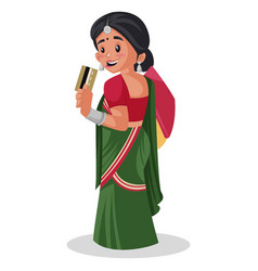 Cartoon Indian Lady in Saree Vector Images (over 210)