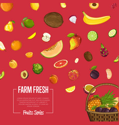 Farm fresh fruit poster Royalty Free Vector Image