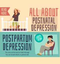 Postnatal depression flat concept tired Royalty Free Vector