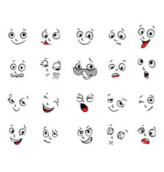 Emotions cartoon facial expressions set Royalty Free Vector