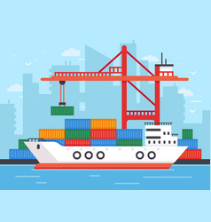 Cargo ship 01 Royalty Free Vector Image - VectorStock