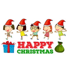 Boy And Girl Wearing Santa Outfit Royalty Free Vector Image