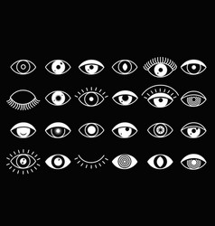 Eye icons open and closed human eyes Royalty Free Vector