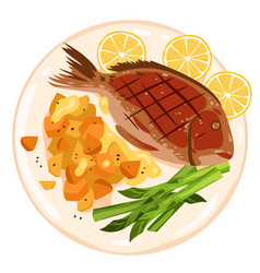 Cook fish Royalty Free Vector Image - VectorStock