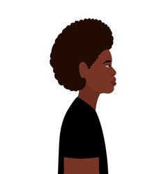 Black and afro man cartoon in side view Royalty Free Vector