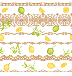 Set frames in art nouveau style with lemon Vector Image