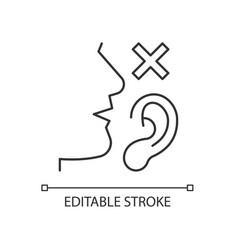 Language disabilities white linear icon for dark Vector Image