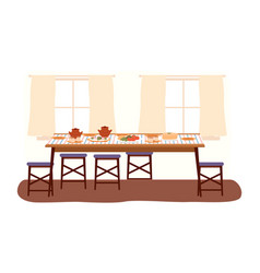 Dining room design flat Royalty Free Vector Image