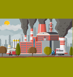 Plant smoking pipes smog in city Royalty Free Vector Image