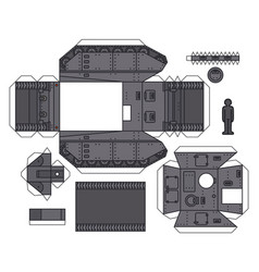 Paper model of a heavy tank Royalty Free Vector Image