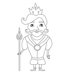 Funny cartoon king on white background - isolated Vector Image