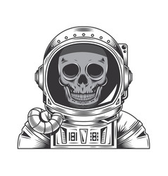 Astronaut playing swing on skull moon Royalty Free Vector