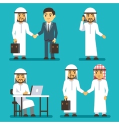 Arab businessman saudi business people character Vector Image