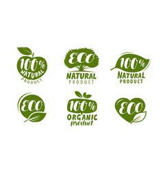 Green apple healthy food logo Royalty Free Vector Image