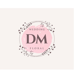 Dm letter wedding monogram logos template hand Vector Image