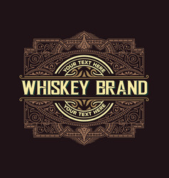 Whiskey label with old frames Royalty Free Vector Image