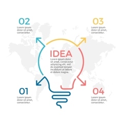 Light bulb infographic idea chart with 5 steps Vector Image