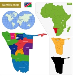 Namibia hand-drawn sketch map Royalty Free Vector Image