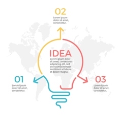 Light bulb infographic idea chart with 5 steps Vector Image