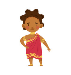 African Little Boy In Traditional Tribal Clothing Vector Image