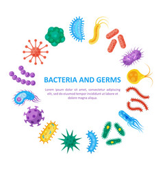 Bacteria and germs colorful set Royalty Free Vector Image