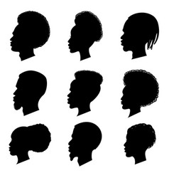 Male Avatar Silhouettes Set Royalty Free Vector Image