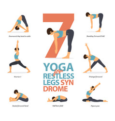 8 yoga poses for exercise infographic Royalty Free Vector