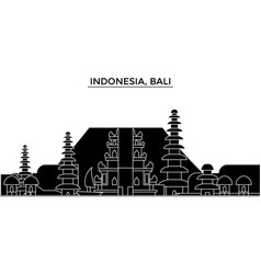 Indonesia Bali Line Travel Skyline Set Indonesia Vector Image