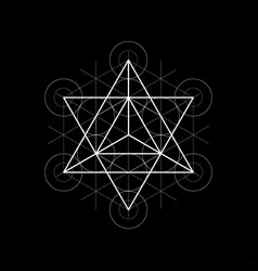 Hexahedron from metatrons cube sacred geometry Vector Image