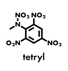 Tetryl explosive molecule Royalty Free Vector Image