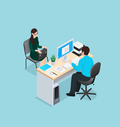 Isometric business recruitment process template Vector Image