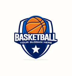 Basketball logo template Royalty Free Vector Image