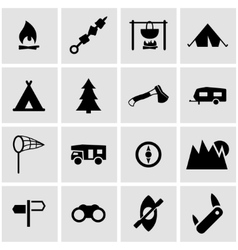 Camping Flat Icon Set Royalty Free Vector Image