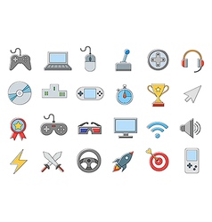 Entertainment flat icons on white background Vector Image