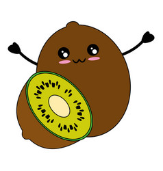 Kiwi delicious fruit cute kawaii cartoon Vector Image