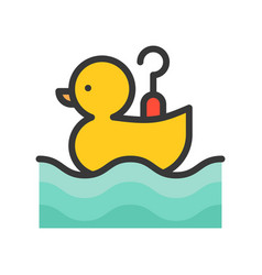 Hook A Duck Icon Filled Outline Style Editable Vector Image