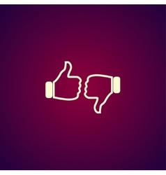 Thumb up icon flat design Royalty Free Vector Image