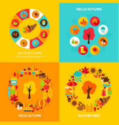 Autumn time leaf and harvest posters Royalty Free Vector