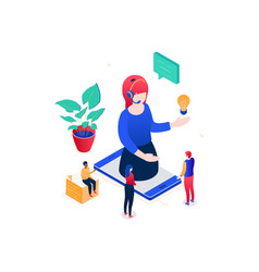 Technical support - modern isometric web Vector Image