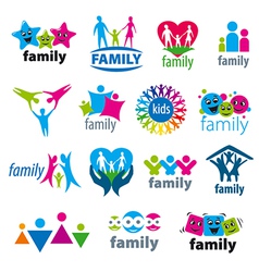 Large collection logos family Royalty Free Vector Image