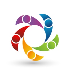 Teamwork green connections Royalty Free Vector Image